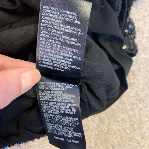 Bebe Black sequin stretchy peplum mini clubwear cocktail dress size medium - Picture 12 of 16